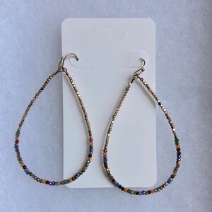 Rainbow Beaded Teardrop Earrings